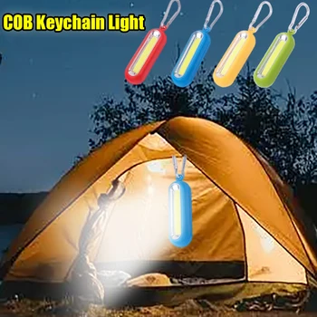 Portatile del Keychain del LED COB Mini Tasca Tattica a 3 Modalità Torcia elettrica Alimentato a Batteria Campeggio all'Aperto Lampada di Pesca Lanterne