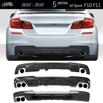 In Fibra di carbonio Stampa Paraurti Posteriore Diffusore Inferiore Spoiler per il 2010 - 2016 BMW Serie 5 F10 F11 M Sport 530i 530d 520i 535d 535i