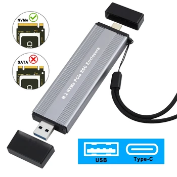 M. 2 NVMe SSD Caso Custodia NVMe a USB Adattatore di 10 gbps USB 3.1 Gen2 Box Case Esterno di Supporto M2 PCLe NVMe Express SSD 2280 2242