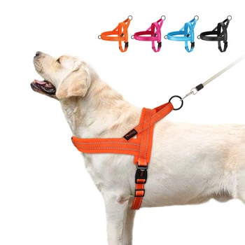 Riflettente Nylon Pettorina Regolabile All'Aperto Senza Tirare Piccolo Medio Grande Pet Dog Harness Vest Per Bulldog Francese Animali Perro