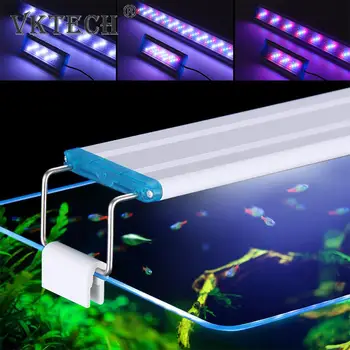 La Luce dell'acquario del LED per le barre di Serbatoio di Pesce Slim Clip su Lampada Pianta che Cresce Illuminazione di Paesaggio Acquatico Arredamento 18-58 cm Estensibile Accessori