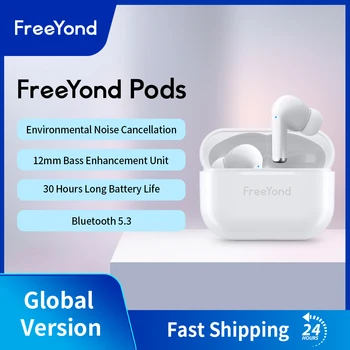 FreeYond Pods1 Auricolare senza fili Bluetooth 5.3 Auricolari ENC TWS a cancellazione di Rumore Modalità di Gioco a 30 Ore di durata della Batteria 13mm Driver