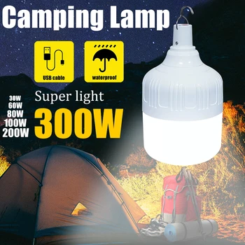 Tenda della Luce di Campeggio all'Aperto della Lampada Ricaricabile USB Luci Con Gancio Appeso all'Aperto di Illuminazione di Emergenza Attrezzature da Campeggio Lampada