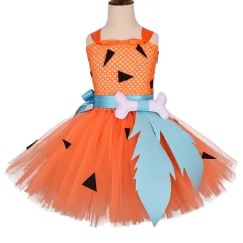 Ultima Ciottoli Flintstones Osso Costume Ragazza Dei Bambini Di Halloween, Abiti Da Festa Per Il Gioco Di Ruolo Cartoon Tutu Vestito Di Carnevale Dei Bambini Vestiti
