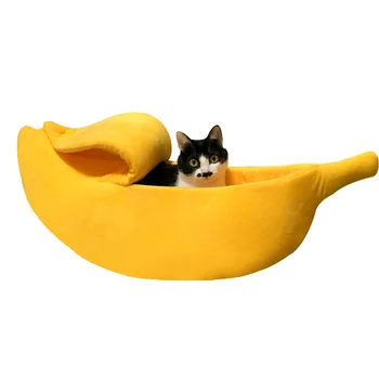 Banana Gatto in Casa Carino Banana Cucciolo Cuscino Cuccia Calda e morbida Pet scommessa gatto Forniture Mat Letti per Gatti Gattini