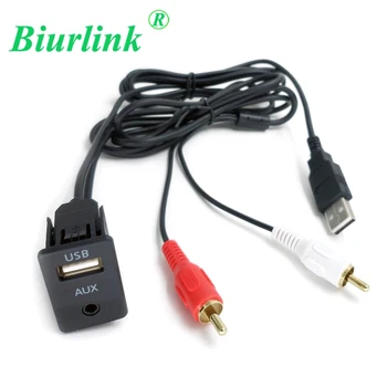 Biurlink Auto 3,5 mm e 2 RCA Jack Audio AUX USB Maschio Dash Filo Adattatore di Montaggio per Mitsubishi outlander 3