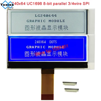 piccolo mini 240x64 24064 COG display LCD grafico modulo FSTN blu 3.3 v UC1698u SPI seriale 1u caso LG240644 di alta qualità