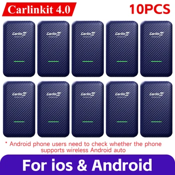CarlinKit 4.0 1-10PCS via cavo, Wireless Carplay Bluetooth-compatibile per CarPlay Adattatore Dongle Wireless per Audi Proshe Benz
