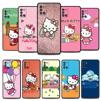 Cassa del telefono per Samsung Galaxy A52 A12 A32 A51 A21s A71 A13 A53 A22 A31 A72 A03 4G 5G Cover di Hello Kitty Bellissimo Fiocco