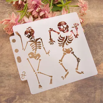 13 cm 5.1 pollici danza skeleton fai da te strato di album da colorare incisione album decorazione pittura modello di stencil