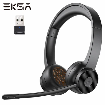 EKSA H16 Bluetooth 5.2 Cuffie per PC auricolari Wireless con AI ENC Microfono USB Dongle 35H di Tempo di Conversazione per Ufficio/Call Center