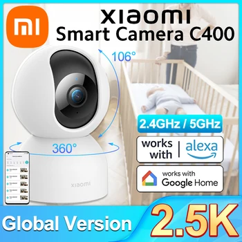 2023 NUOVA Versione Globale Xiaomi Smart camera C400 4MP 2.5 K Wi-Fi 2.4 G 5G di Rotazione a 360° AI Rilevamento Umane con Google Home Alexa