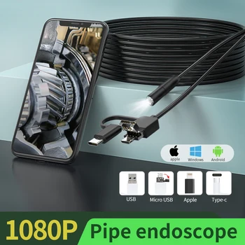 5.5 8MM Android Endoscopio 3 In 1Camera USB/Micro USB/Tipo-C Periscopio Ispezione Fotocamera Impermeabile per Cellulare