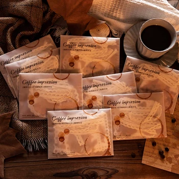 Dimi 30pcs/pack Vintage Caffè Impressione di Materiale di Carta PET Retrò Collage di Carte Deco Scrapbooking e fai da te Diario Spazzatura Gazzetta Album