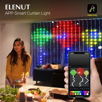 Smart Cortina di Luci Stringa di Luce a App fai da te Fotografia Testo di Visualizzazione del Led Smart LED RGB Fata Luce RGBIC LED di Controllo Bluetooth