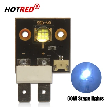 60W Luce della Fase di Alto Potere LED del Chip 3-5V 12A SSD-90 Bianco Freddo 8000-8500K Per lo Spostamento della testa di Follow Spot di Luce Discoteca Lampada del Proiettore