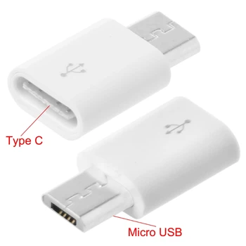 Bianco USB 3.1 Type C Femmina a Micro USB Maschio Adattatore Caricabatterie Adattatore Cavo per samsung Galaxy W3JD