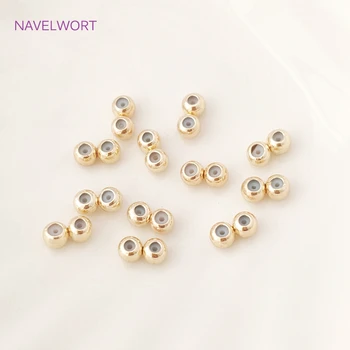 Forniture Per Gioielli in Oro 18 carati Placcato in Posizione Perline Inserto in Silicone, Rotondo Twin Beads Gioielli fai da te Fare i Risultati di Componenti