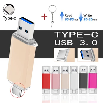 Metallo OTG 3. 0 USB flash drive Pen Drive di alta qualità 8GB 16GB 32GB 64GB 128GB Pendrive per Tipo-C dispositivo di azionamento della penna Regali