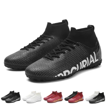 Uomo scarpe da Calcio Professionali, Società di Calcio con Tacchetti Caviglia Alta Futsal Scarpe Per Bambini 2023 Formazione scarpe da ginnastica di Grandi Dimensioni 48