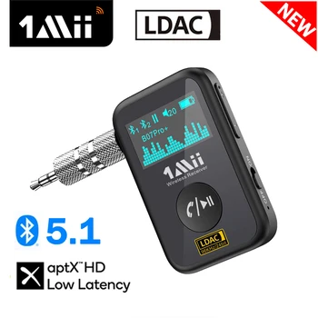 1Mii B07Pro+ Ricevitore Bluetooth per Auto aptX LL 3.5 mm Audio AUX Adattatore Wireless per PC Auto Chiamata Vivavoce Mic con l'esposizione di OLED