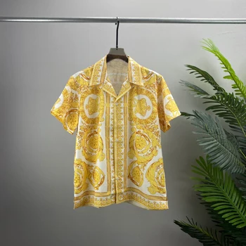Nuovi Uomini Casual Camicie e bluse in Camicie Moda Per Uomo Abbigliamento in Stile Giapponese Design Manica Corta Stampa ropa camisa masculina
