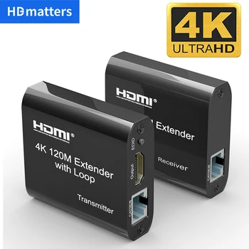 Extender HDMI RJ45 4K HDMI extender cat5 60 M 120 M HDMI extender Kit audio over ethernet cat6/5e per PS4 apple TV PC portatile HDTV