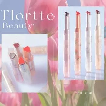 FLORTTE Forma di Amore Rossetto Jelly Specchio Lip Gloss Lunga durata Impermeabile Lip Glaze Fiore Lip Tint Balsamo coreano Cosmetici
