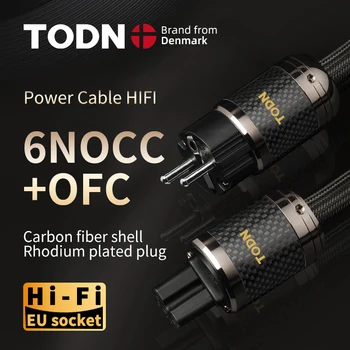 Con todn. cavo di alimentazione hi-fi OCC&OFC high-end audio cavo EU/US in fibra di Carbonio tappo connettore placcato in Rodio