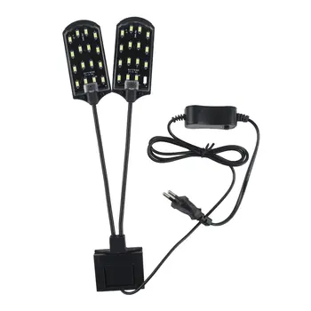 X7 EU Plug Dual Head Super LED Luminoso Pianta Acquatica della Lampada della Luce dell'Acquario di Piante Crescono Luce Impermeabile con Clip di Serbatoio di Pesce Lampada