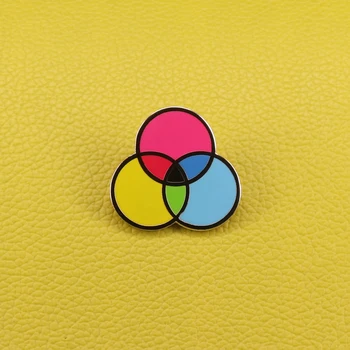 Tre colori primari smalto pin campione di inchiostro spilla CMYK arte pittura badge graphic design Geek regalo