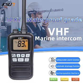 Mobile Palmare Radio VHF Marine Walkie Talkie Barca Radio Impermeabile IP-X7 Sommergibile 1W 3W a Lungo Raggio di Comunicazione KSUTP25