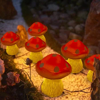Solare Funghi Illuminazione Catena Di Giardino All'Aperto Impermeabile Decorativa Lampada Led A Forma Di Fungo Di Illuminazione
