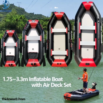 1.75-3.6 m, PVC Barca da Pesca con Aria Ponte Inferiore per 1-6 Persone 0,7 mm Addensare Pesce Kayak Canoa Gommone Accessori Caiaque De Pesca