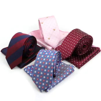 Uomini Poliestere Fazzoletti Casual Floreale Slim 6cm Cravatte Cravatta Set Classico di Business di Nozze Tasca Square Legami
