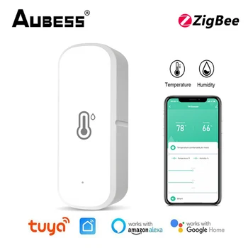 Tuya ZigBee Smart Sensore Di Temperatura E Umidità Interna Igrometro Monitoraggio Del Controller Per Alexa Google Home Smart Vita