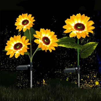 Solare Girasole Luci LED Impermeabile Luci di Paesaggio Intelligente di Controllo della Luce Esterna Luci per giardino/Percorso/Prato Decorazione del Giardino