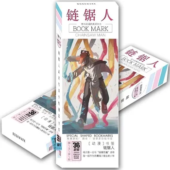 36 Pcs/Set Anime Motosega Uomo Di Carta Segnalibro Pochita Makima Potenza Cartoon Figura Libro Marcatori Studenti Forniture Di Cancelleria