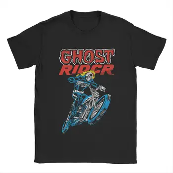 Uomini Disney Ghost Rider Marvel T-Shirt in Puro Cotone Abbigliamento Divertente Short Sleeve O Collo Tee Shirt T-Shirt