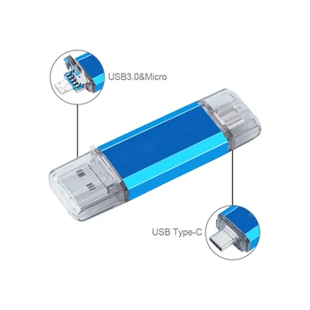 OTG Usb Stick Tipo C Pen Drive 128 GB, 64 GB 32 GB 16 GB Unità Flash USB 3.0 Pendrive Hoge Snelheid Pendrive Voor di Tipo C, Apparaat