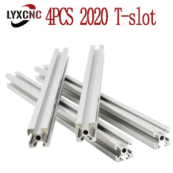 4pcs 2020 di Alluminio dell'Estrusione di Profilo T-slot 100 mm-800 mm Linear Rail 150mm 300 mm 350 mm 400 mm 600 mm per Stampante 3D Banco di lavoro CNC