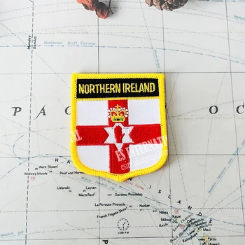 IRLANDA del NORD, Bandiera Nazionale Ricamo Patch Badge Shiled Forma di Ferro Sul Visto Per Cothing fai da te Decorazione