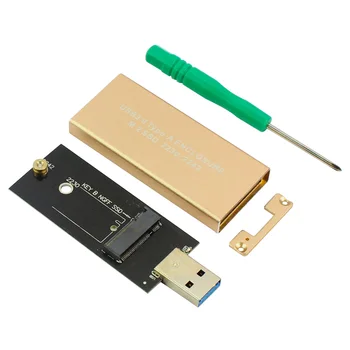 USB 3.0 a M. 2 SSD Enclosure USB3.0 Tipo Un Hard Disk Adattatore Lega di Alluminio Esterno Mobile di Dialogo per la NGFF 2230 2242 M2 Tasto B SSD
