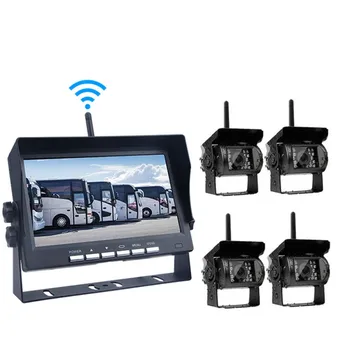 12V-24V Display Wireless per Auto 7 pollici Schermo Monitor Telecamera Posteriore Per Camion, Autobus, CAMPER Rimorchio Escavatore Immagine della telecamera posteriore