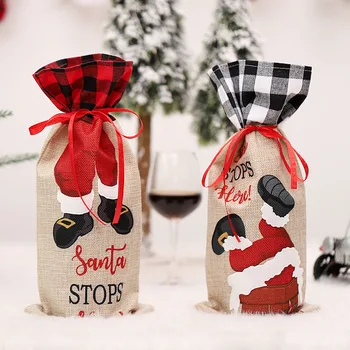 2023 Biancheria Nuova Borsa Bottiglia di Vino/Panno Arte Natale Bottiglia di Vino Set/NATALE Decorazione/Cartoon Babbo Pupazzo di neve Ornamenti Accessori