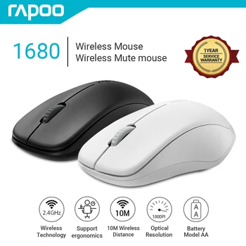 RAPOO 1680 Mouse Wireless Ergonomico Mouse 1000 DPI Silenzioso 3 Pulsanti Per MacBook Cuomputer PC Tablet Laptop Topi Tranquilla 2.4 G Mouse