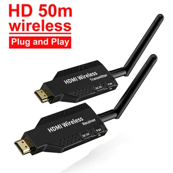 50m Wireless HDMI Trasmettitore Ricevitore 1080P HDMI Extender Adattatore Display Fr Telecamera in Diretta Streaming Video del PC Riunione di Share Per la TV