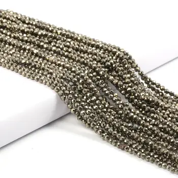 Piccole Perle di Pietra Naturale Perle di Calcopirite 2 3mm Sezione Sciolto Perline per Fare Gioielli Collana DIY Braccialetto Accessori