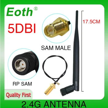 Antenna 2.4 GHz wifi 5dBi RP-SMA Maschio 2.4 G antena IOT wi-fi antenne del router antenas SMA Maschio ufl./ IPX 1.13 Cavo a spirale