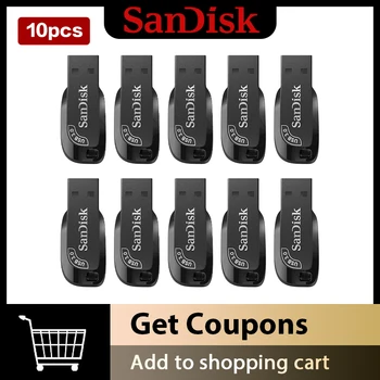 SanDisk 10PCS 128 GB Pen Drive Memory Stick USB 3.0 CZ410 64GB Flash Drive 32GB Mini Chiavetta usb Per Computer 100% Originale